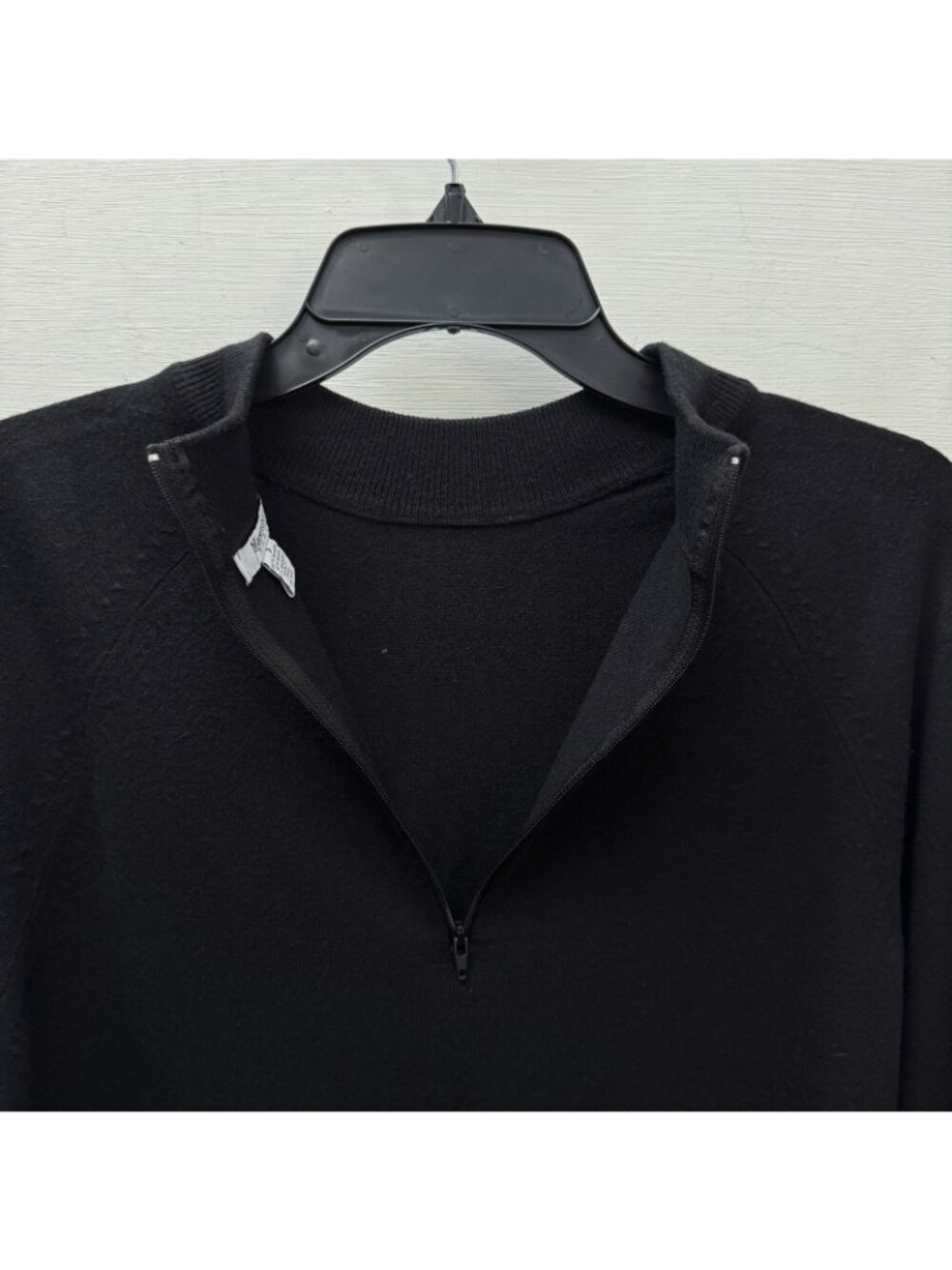 Hampshire Studio Black Mock Neck Half Zip Sweater Women’s Small Lightweight - Picture 4 of 7